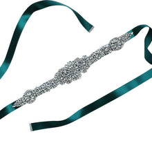 Load image into Gallery viewer, Womens  Waist Belt  Elegant Rhinestone Ribbon Sash Dress Waistband - A Thrifty Bride Shop
