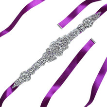 Load image into Gallery viewer, Womens  Waist Belt  Elegant Rhinestone Ribbon Sash Dress Waistband - A Thrifty Bride Shop