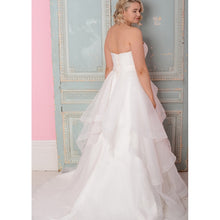 Load image into Gallery viewer, Plus Size Organza Bridal Dress Sweetheart Sleeveless Beading And Ruffles Create A Slimming Illusion Free Shipping - A Thrifty Bride Shop
