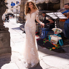 Load image into Gallery viewer, Sexy Lace Mermaid Wedding Dress Long Sleeve Applique Custom Design - A Thrifty Bride Shop