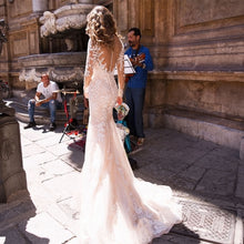 Load image into Gallery viewer, Sexy Lace Mermaid Wedding Dress Long Sleeve Applique Custom Design - A Thrifty Bride Shop