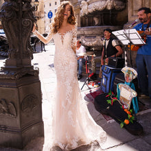 Load image into Gallery viewer, Sexy Lace Mermaid Wedding Dress Long Sleeve Applique Custom Design - A Thrifty Bride Shop