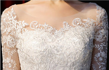 Load image into Gallery viewer, Robe De Marie Ruffles Lace Tulle Ball Gown Wedding Dress  With Sleeves Corset Back Custom Made Free Shipping - A Thrifty Bride Shop