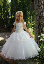 Load image into Gallery viewer, New Ball Gown Cap-sleeve Boat neckline First Communion  Lace Beads Flower Girl Dress - A Thrifty Bride Shop