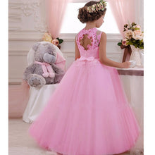 Load image into Gallery viewer, Pretty Flower Girl Dress with Applique and Taffeta fabric Free Shipping - A Thrifty Bride Shop