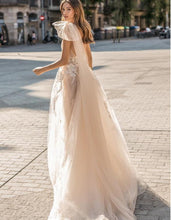 Load image into Gallery viewer, Beach Wedding Dress A Line Sleeveless Sexy Tulle Skirt - A Thrifty Bride Shop