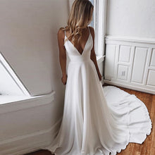 Load image into Gallery viewer, The Sales Rack-Simple Bride Dress Sexy Deep V-neck Backless - A Thrifty Bride Shop