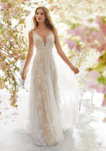 Load image into Gallery viewer, Formal Evening V Neck Long Lace A Line Dress Free Shipping - A Thrifty Bride Shop