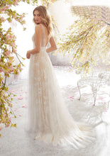 Load image into Gallery viewer, Formal Evening V Neck Long Lace A Line Dress Free Shipping - A Thrifty Bride Shop