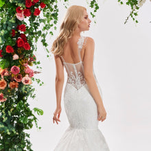 Load image into Gallery viewer, Elegant Mermaid Wedding Dress Floor Length With Ruffled Lace Train Free Shipping - A Thrifty Bride Shop