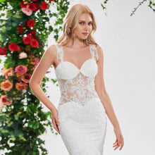 Load image into Gallery viewer, Elegant Mermaid Wedding Dress Floor Length With Ruffled Lace Train Free Shipping - A Thrifty Bride Shop